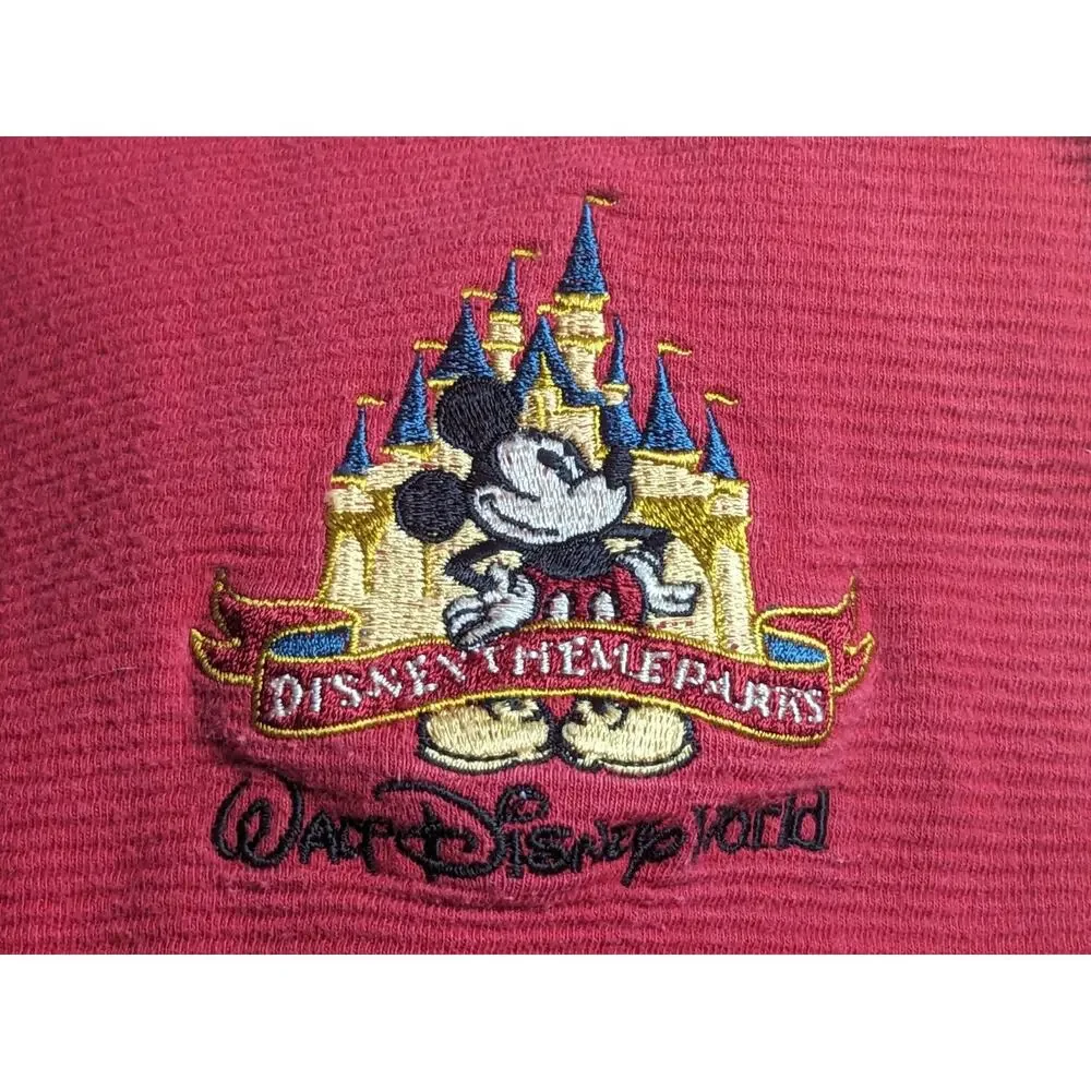 Vintage Disney World Polo XL Size Red Embroidered Disney Theme Parks Mickey